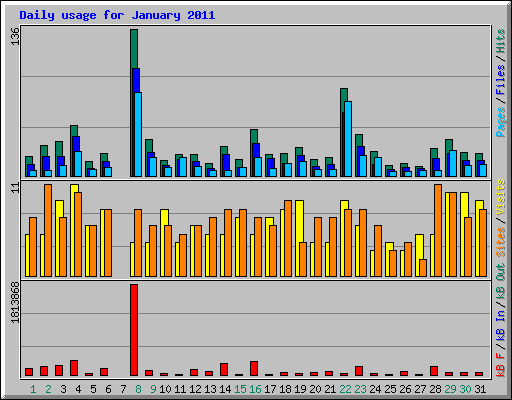 Daily usage for January 2011