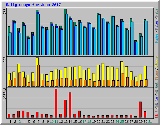 Daily usage for June 2017