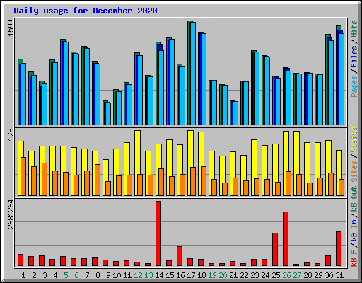 Daily usage for December 2020