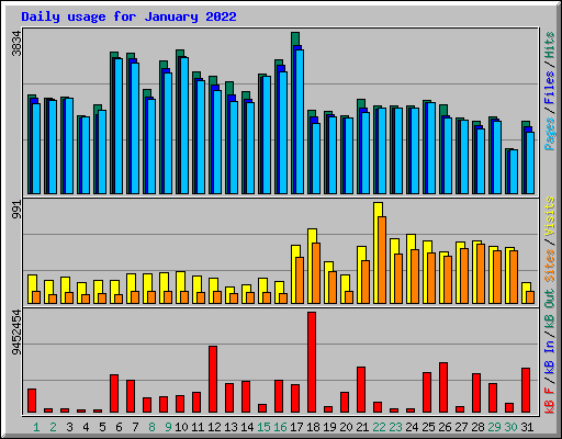 Daily usage for January 2022