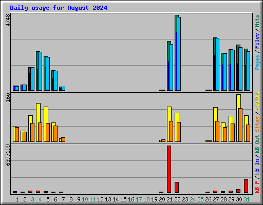 Daily usage for August 2024