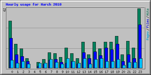 Hourly usage for March 2010