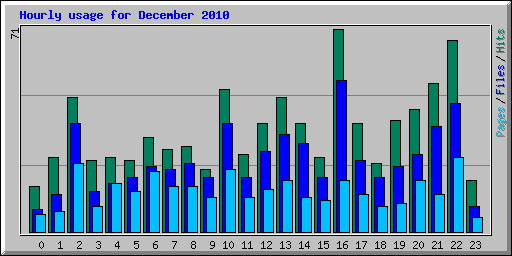 Hourly usage for December 2010