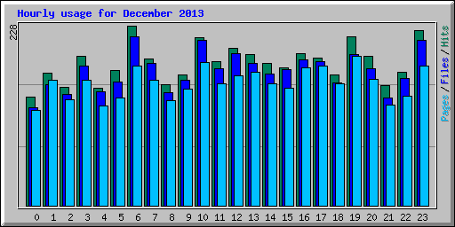 Hourly usage for December 2013