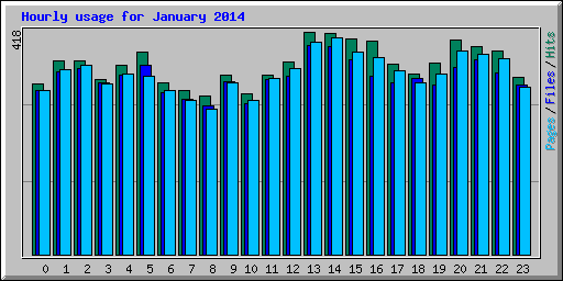 Hourly usage for January 2014