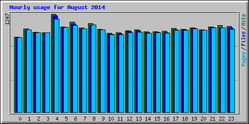 Hourly usage for August 2014