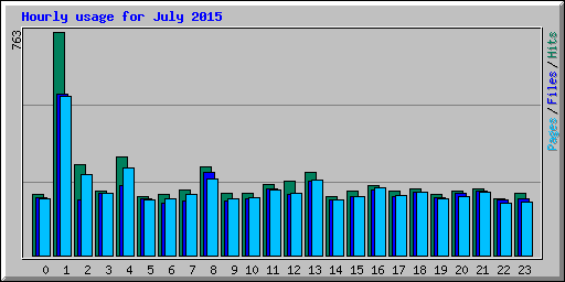 Hourly usage for July 2015