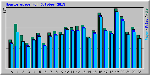 Hourly usage for October 2015