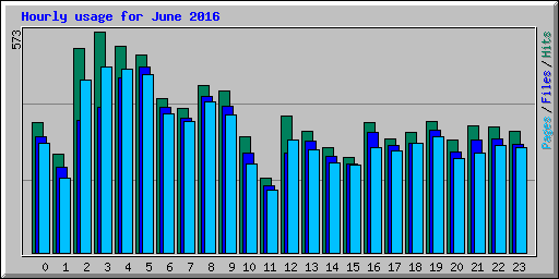 Hourly usage for June 2016