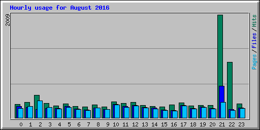 Hourly usage for August 2016