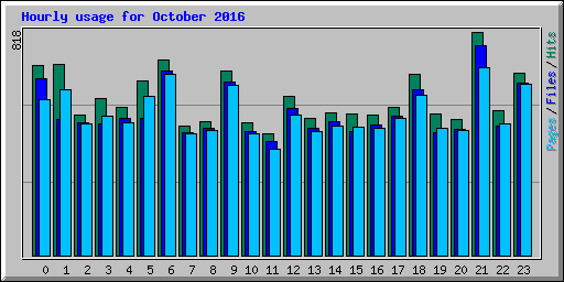 Hourly usage for October 2016