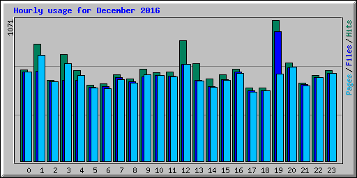 Hourly usage for December 2016