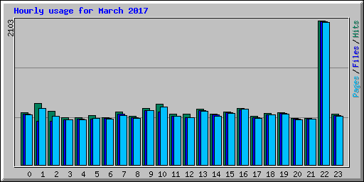 Hourly usage for March 2017