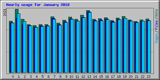 Hourly usage for January 2018