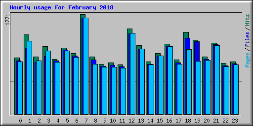 Hourly usage for February 2018