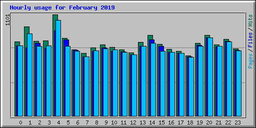 Hourly usage for February 2019