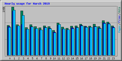 Hourly usage for March 2019