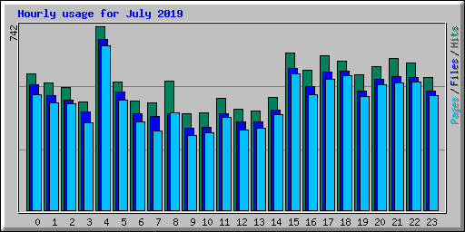 Hourly usage for July 2019