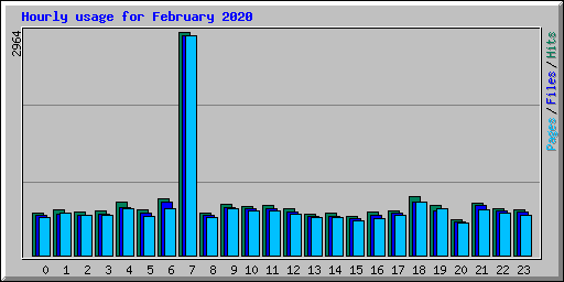 Hourly usage for February 2020