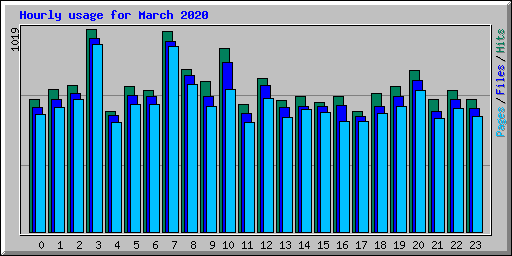 Hourly usage for March 2020