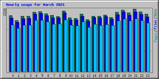 Hourly usage for March 2021