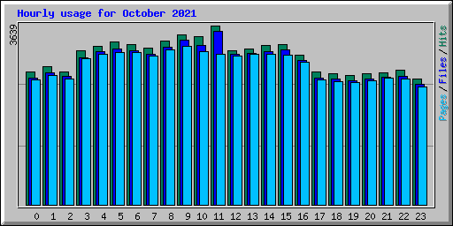 Hourly usage for October 2021