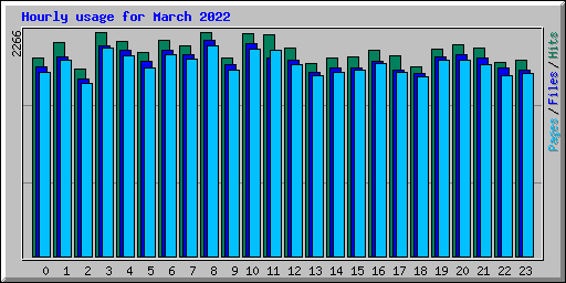 Hourly usage for March 2022