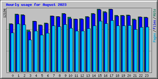 Hourly usage for August 2023